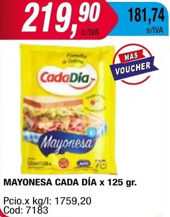 Maxiconsumo MAYONESA CADA DÍA x 125gr oferta