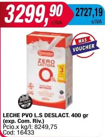 Maxiconsumo LECHE PVO L.S DESLACT. 400gr oferta