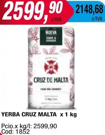 Maxiconsumo YERBA CRUZ MALTA x 1kg oferta