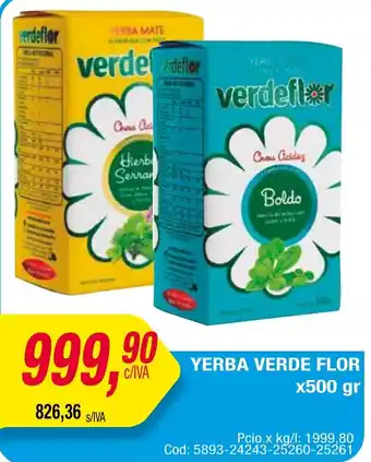Maxiconsumo YERBA VERDE FLOR x 500gr oferta
