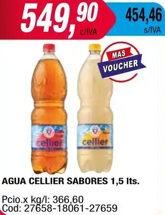 Maxiconsumo AGUA CELLIER SABORES 1,5It oferta
