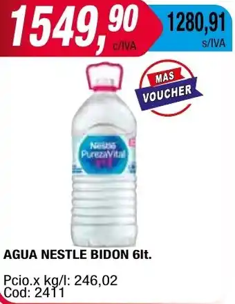 Maxiconsumo AGUA NESTLE BIDON 6lt oferta