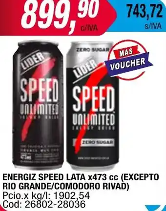 Maxiconsumo ENERGIZ SPEED LATA x 473cc oferta