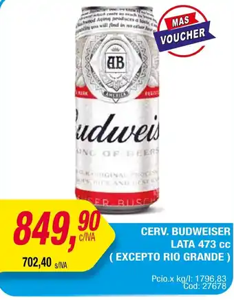 Maxiconsumo CERV. BUDWEISER LATA 473cc oferta