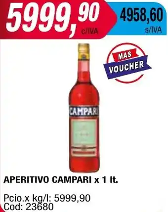 Maxiconsumo APERITIVO CAMPARI x 1It oferta
