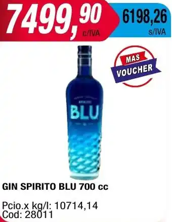 Maxiconsumo GIN SPIRITO BLU 700cc oferta