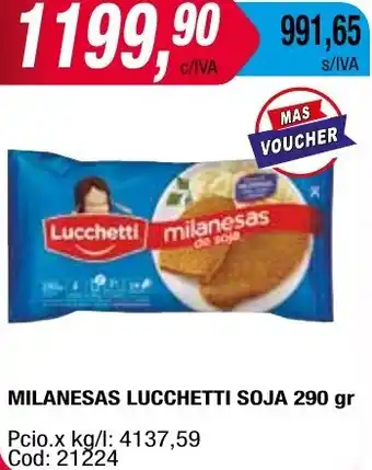 Maxiconsumo MILANESAS LUCCHETTI SOJA 290gr oferta