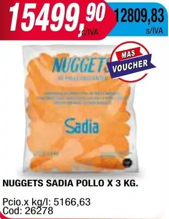 Maxiconsumo NUGGETS SADIA POLLO X 3KG oferta