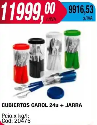 Maxiconsumo CUBIERTOS CAROL 24u+ JARRA oferta