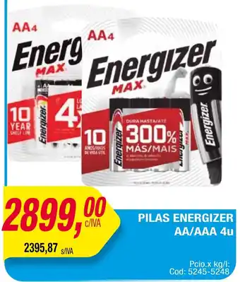 Maxiconsumo PILAS ENERGIZER AA/AAA 4u oferta