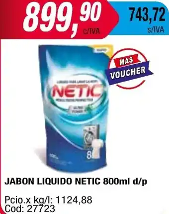Maxiconsumo JABON LIQUIDO NETIC 800ml oferta
