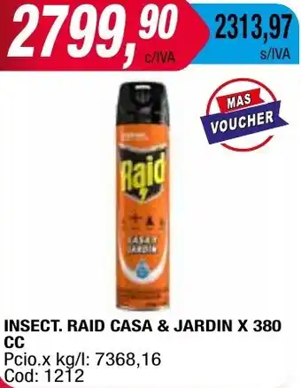 Maxiconsumo INSECT. RAID CASA & JARDIN X 380CC oferta