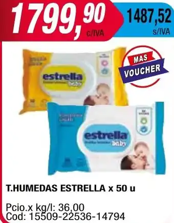 Maxiconsumo T.HUMEDAS ESTRELLA x 50u oferta