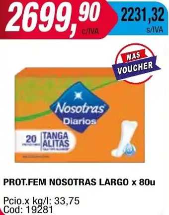 Maxiconsumo PROT.FEM NOSOTRAS LARGO x 80u oferta