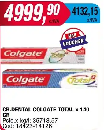 Maxiconsumo CR.DENTAL COLGATE TOTAL x 140GR oferta