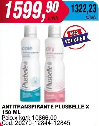 Maxiconsumo ANTITRANSPIRANTE PLUSBELLE X 150ML oferta