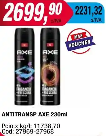 Maxiconsumo ANTITRANSP AXE 230ml oferta