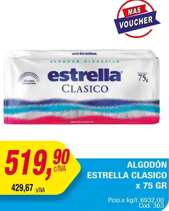 Maxiconsumo ALGODÓN ESTRELLA CLASICO x 75GR oferta