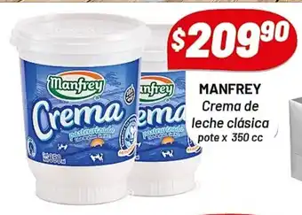 Almacor Manfrey Crema de leche clásica pote x 350cc oferta