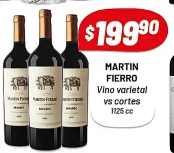 Almacor Martin Fierro Vino varietal vs cortes 1125 cc oferta