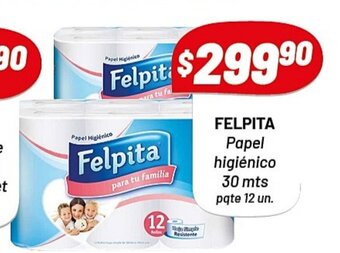 Almacor Felpita Papel higiénico 30 mts pqte 12 un. oferta