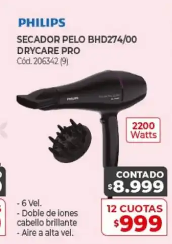 Naldo Lombardi Philips Secador Pelo BHD274/00 Drycare Pro oferta