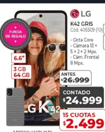 LG K42 Gris 6,6" 3 GB 64 GB
