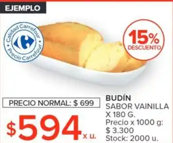 Carrefour BUDÍN SABOR VAINILLA X 180G oferta