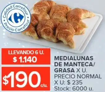 Carrefour MEDIALUNAS DE MANTECA/ GRASA X U oferta