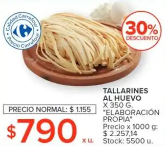 Carrefour TALLARINES AL HUEVO x 350g oferta