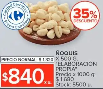 Carrefour ÑOQUIS x 500g oferta