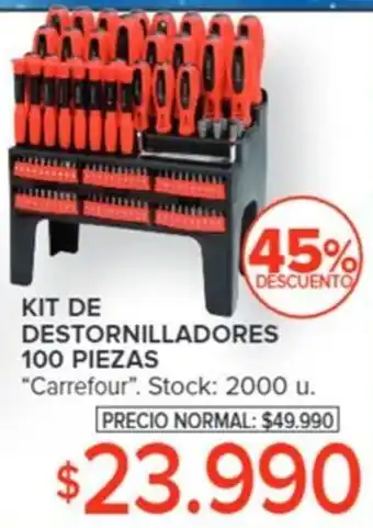 Carrefour KIT DE DESTORNILLADORES 100 PIEZAS oferta