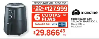Carrefour Mandine FREIDORA DE AIRE 3.5L MOD. MAF1350-21L oferta