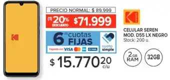 Carrefour CELULAR SEREN MOD. D55 LX NEGRO oferta