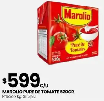 Punto Mayorista MAROLIO PURE DE TOMATE 520GR oferta
