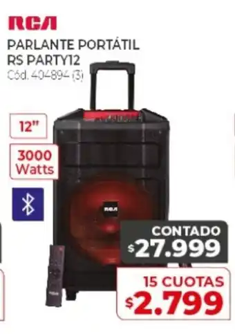 Naldo Lombardi RCA Parlante Portátil RS Party12 oferta
