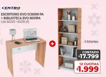 Naldo Lombardi Centro Escritorio Evo SC8009 Pa+Biblioteca Evo 8001PA oferta