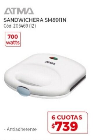 Naldo Lombardi Atma Sandwichera SM8911N oferta