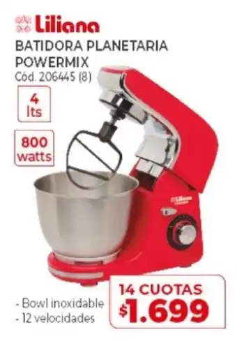 Naldo Lombardi Liliana Batidora Planetaria Powermix oferta