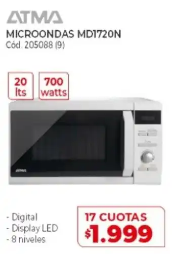 Naldo Lombardi Microondas MD172ON oferta