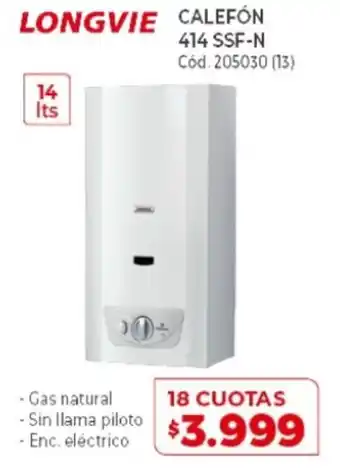 Naldo Lombardi Longvie Calefón 414 SSF-N oferta