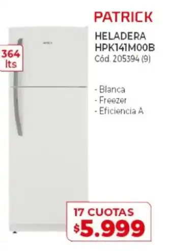 Naldo Lombardi Patrick Heladera HPK141M00B oferta