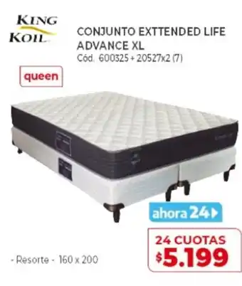 Naldo Lombardi King Koil COnjunto Exttended Life Advance XL oferta