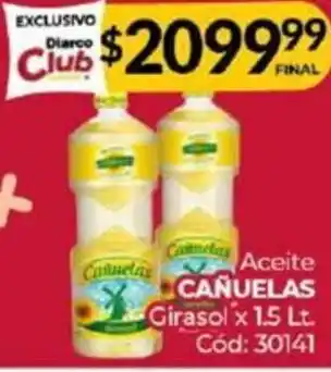 Diarco Aceite CAÑUELAS Girasol x 1.5lt oferta