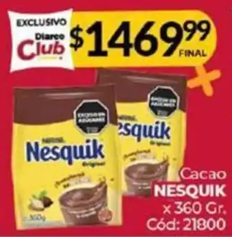 Diarco Cacao NESQUIK x 360gr oferta