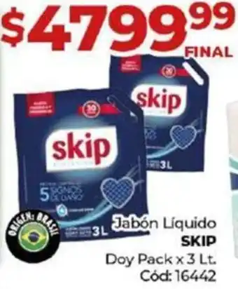 Diarco Jabón Líquido SKIP Doy Pack x 3lt oferta