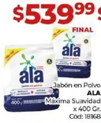 Diarco Jabón en Polvo ALA Máxima Suavidad x 400gr oferta