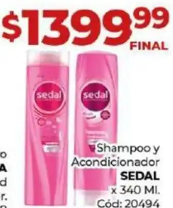 Diarco Shampoo y Acondicionador SEDAL x 340ml oferta