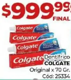 Diarco Dentifrico Colgate Original x 70gr oferta