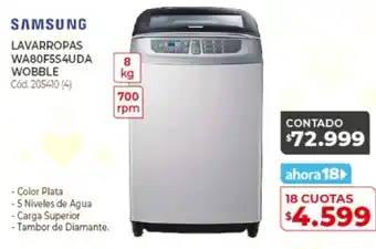 Naldo Lombardi Samsung Lavarropa WA80F5S4UDA Wobble oferta